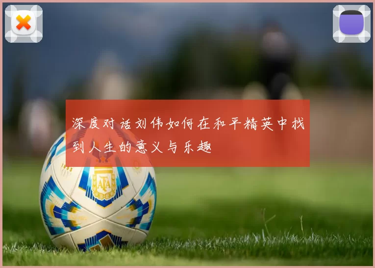 深度对话刘伟如何在和平精英中找到人生的意义与乐趣